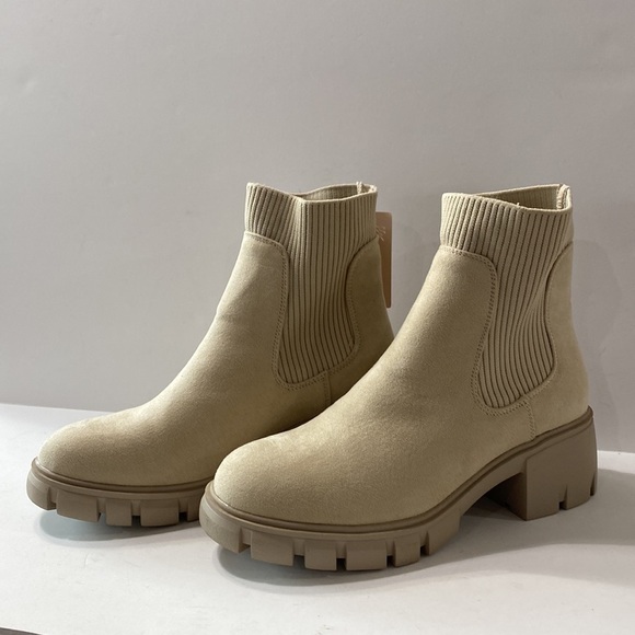 Sincerely Jules "NEW" Y2K Faux Suede Retro Chunky Heel Platform Lug Sole Boots 9 - Picture 3 of 13